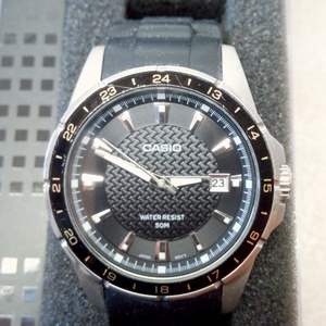 Casio MTP-1290 Quartz kaucsuk szíjas férfi karóra, Japán gyártmány, kiváló állapotban - Meska.hu