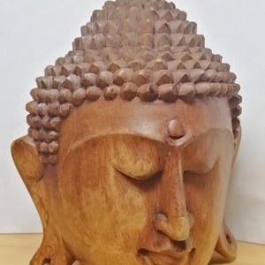 Buddha faragott természetes keményfa szobor Indonéziából. 21cm. - művészet - szobor - fa - Meska.hu
