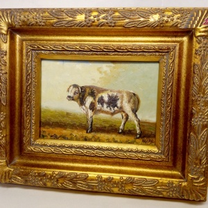 Portré a bocik királyáról modern realista stílusú festmény keretezve deszkán - Meska.hu