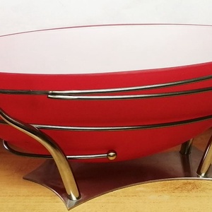 Modern Art Deco stílusjegyeket felvonultató három részes gyümölcstál - otthon & életmód - konyhafelszerelés, tálalás - tálalás - kínálótál - Meska.hu