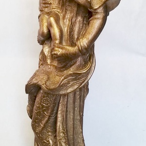 Arany Madonna a gyermekével. Rusztikus felületű zsírkőszobor, Művészet, Szobor, Kerámia, Szobrászat, MESKA