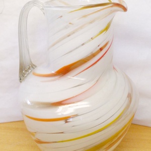 Muránói Splatter Art Glass boroskancsó márványos mintával 1950-1960-es évek ritkaság a vitrinedbe - otthon & életmód - konyhafelszerelés, tálalás - tálalás - üveg & kancsó - Meska.hu