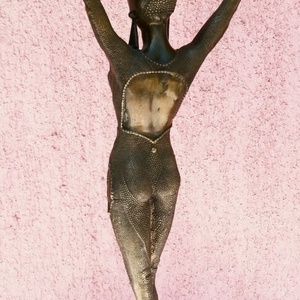 Primadonna. Egzotikus táncosnő szobor Franciaországból, bronz, márvány talapzaton - művészet - szobor - fém - Meska.hu