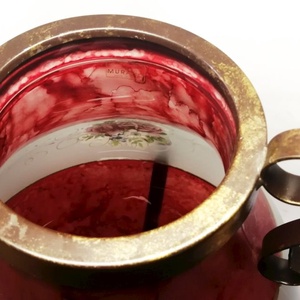 Óriás méretű festett állványos Muránói Art Glass váza 1950-1960-es évek - otthon & életmód - dekoráció - virágdísz és tartó - váza - Meska.hu