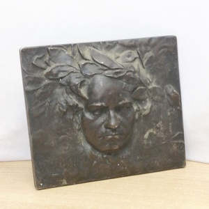 Beethoven, bútorra, vagy deszka lapra szerelhető relief plakett - művészet - szobor - fém - Meska.hu