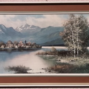F. Haupt CHIEMSEE című festményének művészi keretezett nyomata - művészet - festmény - olajfestmény - Meska.hu