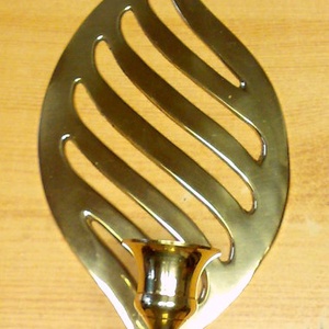 ArtDeco fali gyertyatartó polírozott rézből, hangulatvilágításnak, folyosóra előszobába, Otthon & Életmód, Gyertya, illat, aroma, Gyertyatartó, Fémmegmunkálás, MESKA