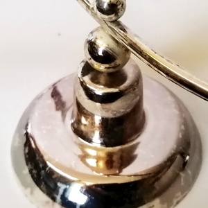 Art Deco ezüstözött asztali fekvő gyertya, vagy mécses tartó. Modern iparművészeti alkotás - otthon & életmód - gyertya, illat, aroma - gyertyatartó - Meska.hu