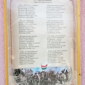 Magyar nemzeti kincseink. Himnusz, és Szózat falitáblakép párban natúr színű üvegezett fakeretben - otthon & életmód - dekoráció - kép & falikép - plakát - Meska.hu