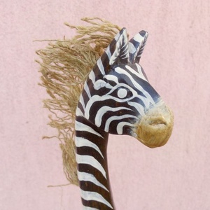 Sörényes zebra kézműves faszobor Indonéziából. Egzotikus dekoráció - művészet - szobor - fa - Meska.hu