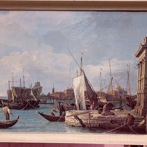 Canaletto: La Punta Della Dogana című festményének nyomata üvegezett keretben, Művészet, Festmény, Olajfestmény, Festészet, MESKA