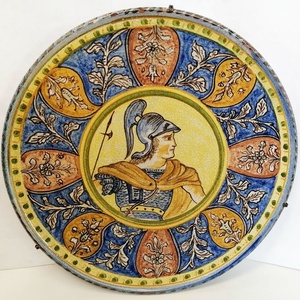 Falitányér Judaica Faenza, Római katonás. Kézműves igényesen festett antik darab, Otthon & Életmód, Dekoráció, Fali és függő dekoráció, Falra akasztható dekor, Kerámia, MESKA