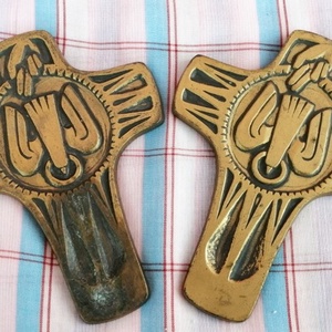 Art Deco bronz keresztelőfeszület korpusz páros Németországból - Meska.hu