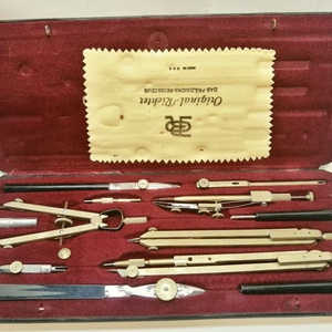 Vintage német precíziós körző készlet az 1960-s évekből  - kellékek & szerszámok - szerszámok, eszközök - rajz- és íróeszköz - Meska.hu