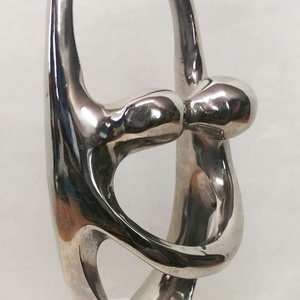 Szerelmesek tánca. Modern art deco stílusú nikkelezett szobor, Művészet, Szobor, Fém, Fémmegmunkálás, MESKA