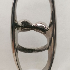 Szerelmesek tánca. Modern art deco stílusú nikkelezett szobor - művészet - szobor - fém - Meska.hu