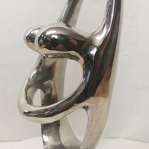 Szerelmesek tánca. Modern art deco stílusú nikkelezett szobor - művészet - szobor - fém - Meska.hu