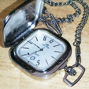 Helvetia acél tokos Svájci zsebóra Quartz szerkezettel, hibás állapotban - ékszer - karóra és ékszeróra - zsebóra - Meska.hu