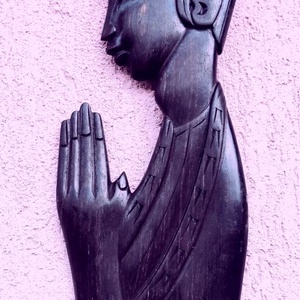 Ima, faragott Indonéz keményfa szobor párban. Egyedi egzotikus kézműves ritkaság - otthon & életmód - dekoráció - fali és függő dekoráció - falra akasztható dekor - Meska.hu