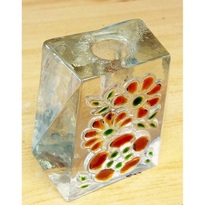 Öntött üveg gyertyatartó, Walther Glass Német kézműves munka - otthon & életmód - gyertya, illat, aroma - gyertyatartó - Meska.hu