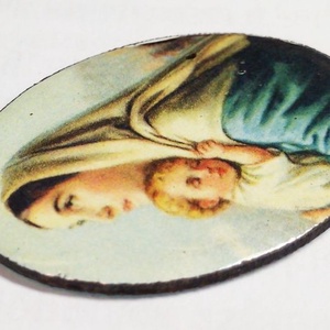 Égre tekintő Madonna. Tűzzománc medál, keret nélkül - ékszer - nyaklánc - medál - Meska.hu