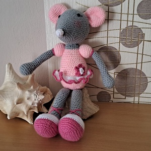 Balerina egérke, Játék & Sport, Plüssállat & Játékfigura, Egér, Hímzés, Horgolás, MESKA