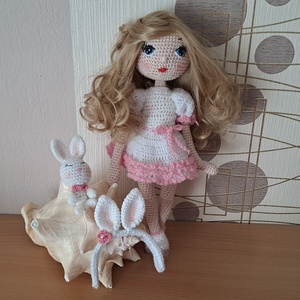 Nyuszi baba - játék & sport - baba & babaház - öltöztethető baba - Meska.hu