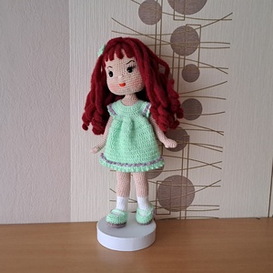 Zöld ruhás baba - játék & sport - baba & babaház - öltöztethető baba - Meska.hu