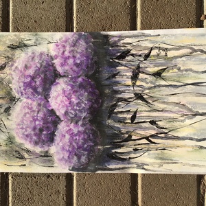 Hortenziák festmény - művészet - festmény - festmény vegyes technika - Meska.hu