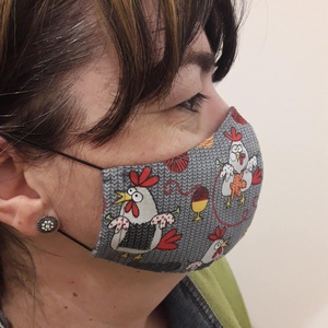 Kötős-tyúkos , mosható textil maszk -  - Meska.hu