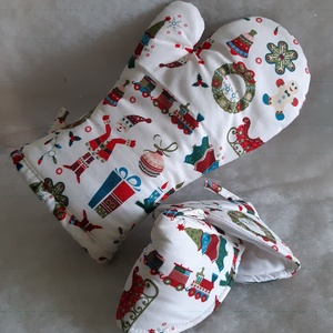 Karácsonyi edényfogó kesztyű fedőfogókkal  , Otthon & Életmód, Konyhafelszerelés, tálalás, Konyhai textil, Edényfogó & Edényfedő, Varrás, MESKA