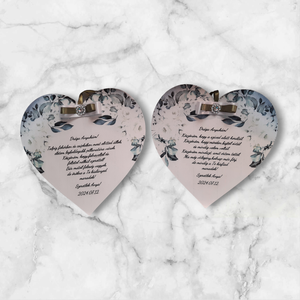 Zöld fehér szülőköszöntő szív - esküvő - emlék & ajándék - szülőköszöntő ajándék - Meska.hu