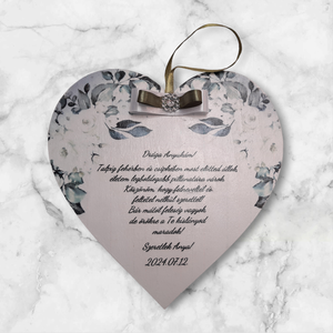 Zöld fehér szülőköszöntő szív - esküvő - emlék & ajándék - szülőköszöntő ajándék - Meska.hu