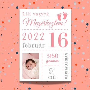 MEGÉRKEZTEM! kártya - babaértesítő - saját fotóval - Meska.hu