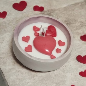 Valentin napra tégelyes gyertya, Otthon & Életmód, Gyertya, illat, aroma, Gyertya, Gyertya-, mécseskészítés, MESKA