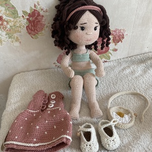 Amigurumi Dina baba - játék & sport - baba & babaház - öltöztethető baba - Meska.hu