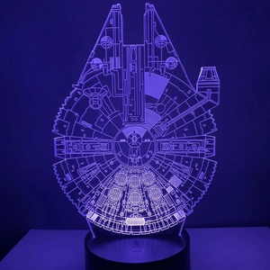 Millenium Falcon 3d lámpa,  led éjszakai fény - gravírozott plexi, Otthon & Életmód, Lámpa, Hangulatlámpa, Gravírozás, pirográfia, MESKA