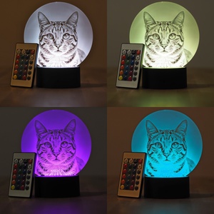 Egyedi 3D LED Lámpa/LED éjszakai fény ÁLLATPORTÉVAL - otthon & életmód - lámpa - hangulatlámpa - Meska.hu