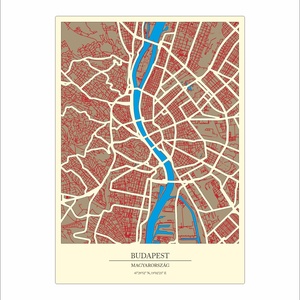 Budapest 3D térkép - lézervágott, gravírozott - A5-MINTA - Meska.hu