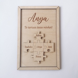 Anyák napi puzzle kép, Otthon & Életmód, Dekoráció, Kép & Falikép, Fából készült kép, Gravírozás, pirográfia, MESKA