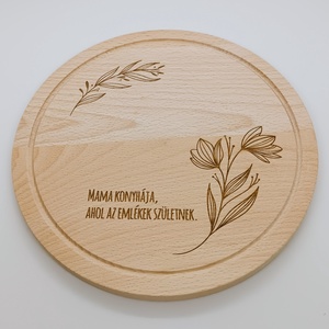 Gravírozott vágódeszka - Mama konyhája , Otthon & Életmód, Konyhafelszerelés, tálalás, Sütés, főzés, Vágódeszka, Gravírozás, pirográfia, MESKA