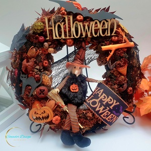 Halloweeni ajtódísz boszorkányos - Meska.hu