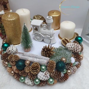 Adventi asztali koszorú - Meska.hu