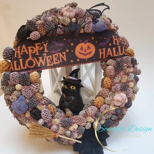 Halloweeni ajtódísz, Otthon & Életmód, Dekoráció, Ajtó- és ablak dekoráció, Ajtódísz & Kopogtató, Virágkötés, MESKA
