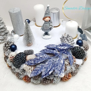 Adventi asztali koszorú, Karácsony, Adventi díszek, Adventi koszorú, , MESKA
