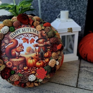Őszi ajtódísz, Otthon & Életmód, Dekoráció, Ajtó- és ablak dekoráció, Ajtódísz & Kopogtató, Virágkötés, MESKA