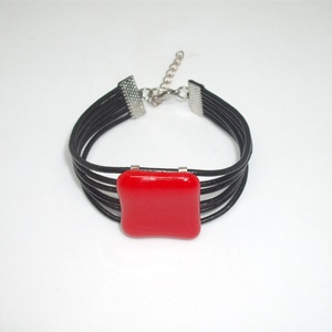 Üveg karkötő - ékszer - karkötő - karkötő medállal - Meska.hu