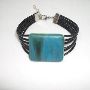 Üveg karkötő - ékszer - karkötő - karkötő medállal - Meska.hu