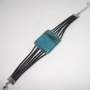 Üveg karkötő - ékszer - karkötő - karkötő medállal - Meska.hu