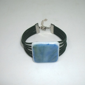 Üveg karkötő, Ékszer, Karkötő, Karkötő medállal, Ékszerkészítés, Üvegművészet, MESKA